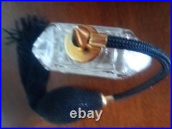 Cristallerie d'Art VAPORISATEUR PARFUM ART DECO Pompe tissu noir Fonctionne