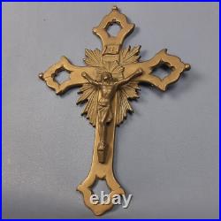 Crucifix Religieux Art Déco'Sculpture Laiton Mural Art Saint Italie 1950 Crucifix Religieux Art Déco'Sculpture Laiton Mural Art Saint Italie 1950