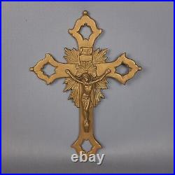 Crucifix Religieux Art Déco'Sculpture Laiton Mural Art Saint Italie 1950 Crucifix Religieux Art Déco'Sculpture Laiton Mural Art Saint Italie 1950
