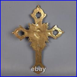 Crucifix Religieux Art Déco'Sculpture Laiton Mural Art Saint Italie 1950 Crucifix Religieux Art Déco'Sculpture Laiton Mural Art Saint Italie 1950