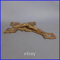 Crucifix Religieux Art Déco'Sculpture Laiton Mural Art Saint Italie 1950