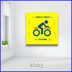 Cyclisme Tour de France Carré vélo pop art deco jaune bleu sport collection S5