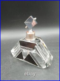 Czech Art Déco Vaporisateur parfum Karl Palda 1930 cristal Bohême taillé émaillé