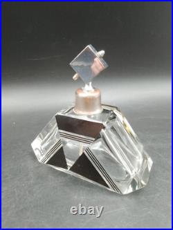 Czech Art Déco Vaporisateur parfum Karl Palda 1930 cristal Bohême taillé émaillé Czech Art Déco Vaporisateur parfum Karl Palda 1930 cristal Bohême taillé émaillé