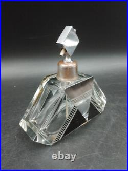 Czech Art Déco Vaporisateur parfum Karl Palda 1930 cristal Bohême taillé émaillé Czech Art Déco Vaporisateur parfum Karl Palda 1930 cristal Bohême taillé émaillé