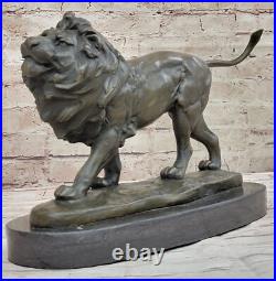 De Collection Africain Lion Sculpture Par Miguel Lopez Signée Milo Art Déco S
