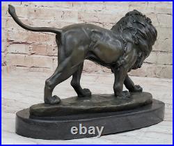 De Collection Africain Lion Sculpture Par Miguel Lopez Signée Milo Art Déco S