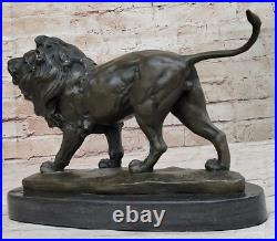 De Collection Africain Lion Sculpture Par Miguel Lopez Signée Milo Art Déco S