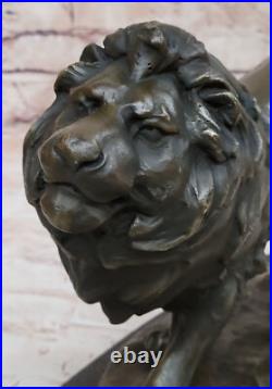 De Collection Africain Lion Sculpture Par Miguel Lopez Signée Milo Art Déco S