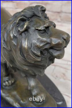 De Collection Africain Lion Sculpture Par Miguel Lopez Signée Milo Art Déco S