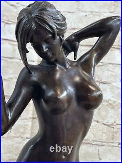 De Collection Art Déco Sculpture Nu Femme Femelle Corps Bronze Statue Art