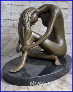 De Collection Art Déco Sculpture Nu Femme Femelle Corps Bronze Statue Figurine