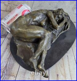 De Collection Art Déco Sculpture Nu Femme Femelle Corps Bronze Statue Figurine