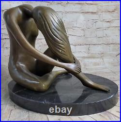 De Collection Art Déco Sculpture Nu Femme Femelle Corps Bronze Statue Figurine