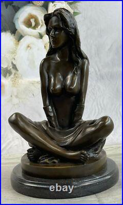 De Collection Art Déco Sculpture Nu Femme Femelle Corps Bronze Statue Figurine