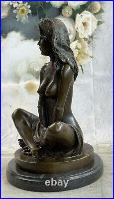 De Collection Art Déco Sculpture Nu Femme Femelle Corps Bronze Statue Figurine