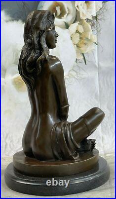 De Collection Art Déco Sculpture Nu Femme Femelle Corps Bronze Statue Figurine