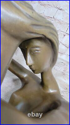 De Collection Art Déco Sculpture Nu Femme Femelle Corps Bronze Statue Figurine