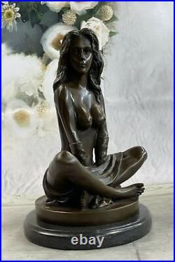 De Collection Art Déco Sculpture Nu Femme Femelle Corps Bronze Statue Nr