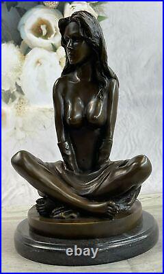 De Collection Art Déco Sculpture Nu Femme Femelle Corps Bronze Statue Nr