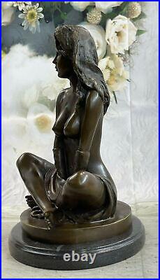 De Collection Art Déco Sculpture Nu Femme Femelle Corps Bronze Statue Nr