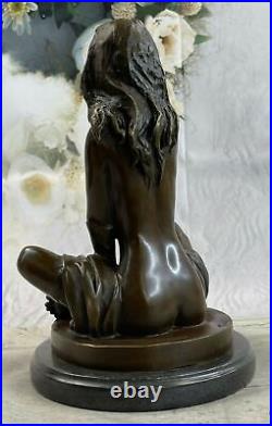 De Collection Art Déco Sculpture Nu Femme Femelle Corps Bronze Statue Nr