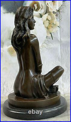 De Collection Art Déco Sculpture Nu Femme Femelle Corps Bronze Statue Nr