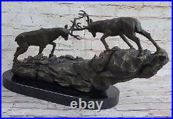 De Collection Bronze Statue Affaire Art Déco Spéciale Patine Deux Course Cerfs