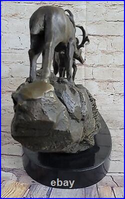 De Collection Bronze Statue Affaire Art Déco Spéciale Patine Deux Course Cerfs