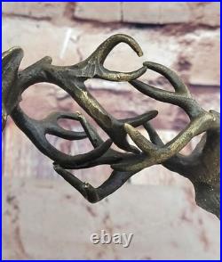 De Collection Bronze Statue Affaire Art Déco Spéciale Patine Deux Course Cerfs