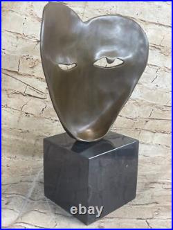 De Collection Bronze Statue Deal Représentant Deux Visages Masque Dali Art Déco