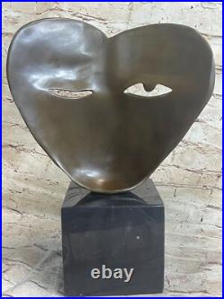 De Collection Bronze Statue Deal Représentant Deux Visages Masque Dali Art Déco
