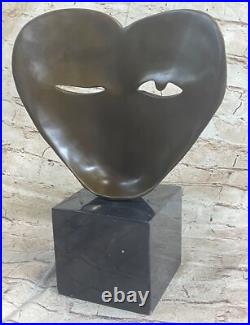 De Collection Bronze Statue Deal Représentant Deux Visages Masque Dali Art Déco