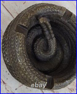 De Collection Cobra Serpent Cendrier Bronze Sculpture Art Déco Reptile Statu
