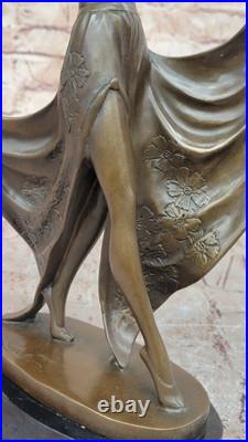 De Collection Français Art Déco Bronze Statue Dansant Femme Domestique Bureau
