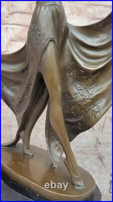 De Collection Français Art Déco Bronze Statue Dansant Femme Domestique Deal Nr