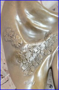 De Collection Français Art Déco Bronze Statue Dansant Femme Domestique Deal Nr