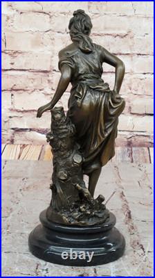 De Collection Moreau Bronze Art Déco Fille Figurine Foire Dame Maison Décoration