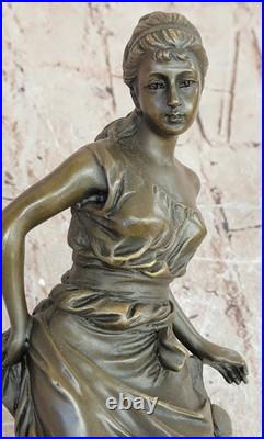 De Collection Moreau Bronze Art Déco Fille Figurine Foire Dame Maison Décoration