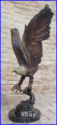 De Collection Statue Bronze Sculpture Signée Original Art Déco Grand Aigle