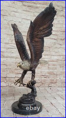 De Collection Statue Bronze Sculpture Signée Original Art Déco Grand Aigle