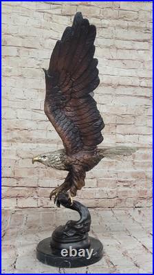 De Collection Statue Bronze Sculpture Signée Original Art Déco Grand Aigle