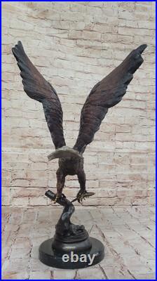 De Collection Statue Bronze Sculpture Signée Original Art Déco Grand Aigle