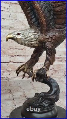 De Collection Statue Bronze Sculpture Signée Original Art Déco Grand Aigle