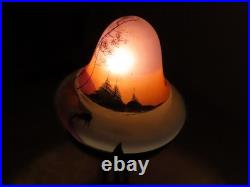 Design Lampe Vintage Lampadaire Probablement Art Déco Avec Belle Peinture Signé