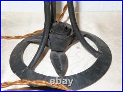 Design Lampe Vintage Lampadaire Probablement Art Déco Avec Belle Peinture Signé