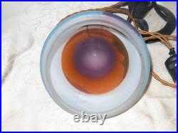 Design Lampe Vintage Lampadaire Probablement Art Déco Avec Belle Peinture Signé