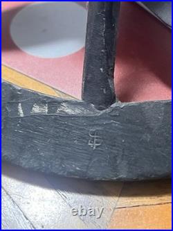 Design Lampe Vintage Lampadaire Probablement Art Déco Avec Belle Peinture Signé