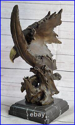 Détaillé Rare Aigle Marbre Sculpture Buste Bronze Tête Collection Art Déco Gift