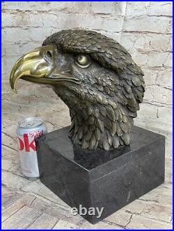 Détaillé Rare Aigle Marbre Sculpture Buste Bronze Tête Collection Art Déco Solde